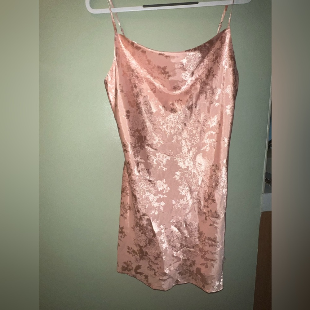 Satin pink dress